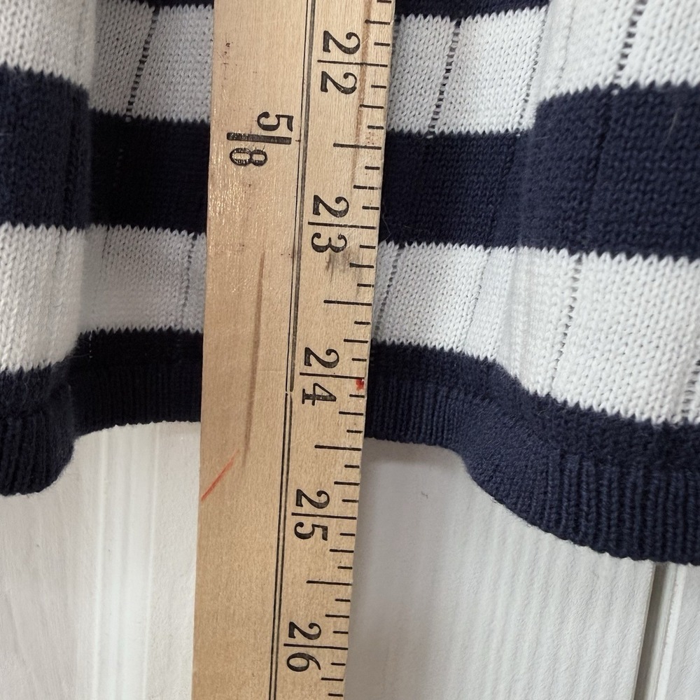 Aeropostale‎ Striped Babydoll Sweater Small Blue White Henley Scoop Neck Y2K - Picture 5 of 8